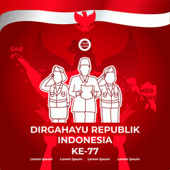 Indonesia Independence Day design with red color