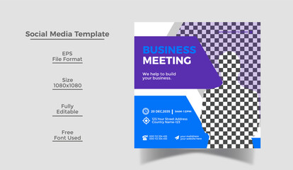 Business annual summit conference social media post and web banner and Instagram template design