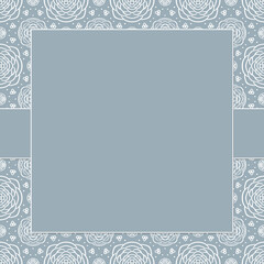 white pattern on a gray background with a window for inscriptions and greetings, for festive packaging and web design