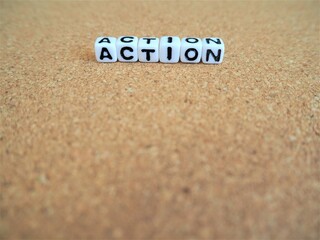 ACTION alphabet blocks - cork board