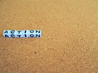 ACTION alphabet blocks - cork board