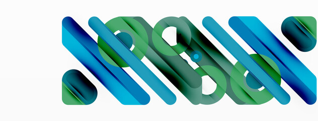 Lines geometric background. Stripes and rings composition business template for wallpaper, banner, background or landing