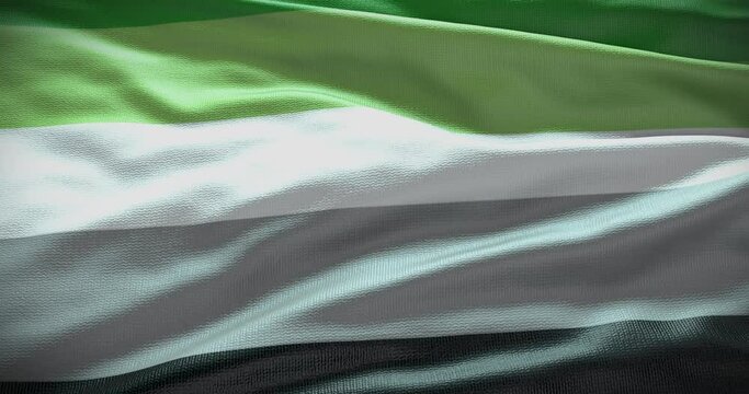 Aromantic symbol background. Waving flag animation 