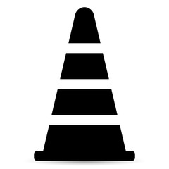 Traffic cone icon isolated on a white background.