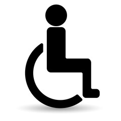 Wheelchair user icon isolated on a white background.