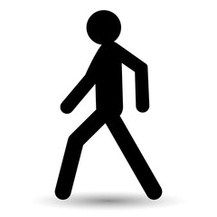 Pedestrian icon isolated on a white background.