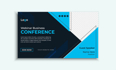 Creative business conference social media and web banner template