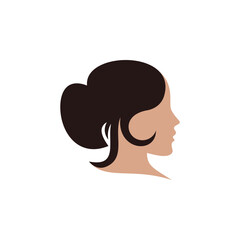 Woman Silhouette Head Logo Design