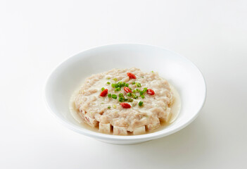 Delicious Chinese food, steamed meat pie with taro