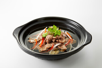 Delicious Chinese food, beef drenched in oil