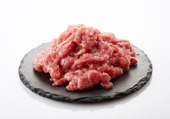 Delicious Chinese food, fresh carpaccio raw beef slices