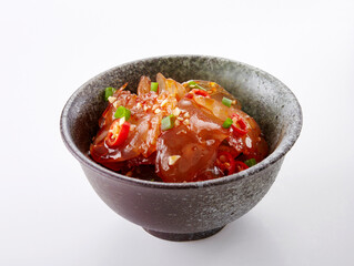 Delicious Chinese food, sour and spicy jellyfish head