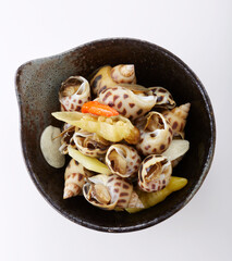 Delicious Chinese food, cold salad, spicy and sour snails