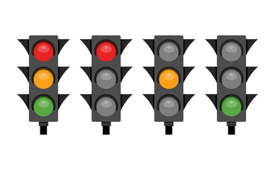 Traffic light signal red yellow and green