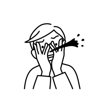 recommend clip art: 興奮して鼻血を出す男性のイラスト（白背景・ベクター・切り抜き）