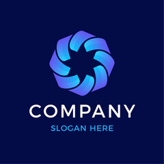 Abstract gradient star flower logo design