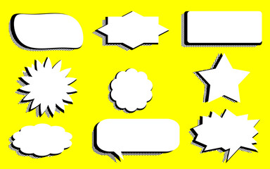 a set of conversational bubbles and shapes, stickers for advertising