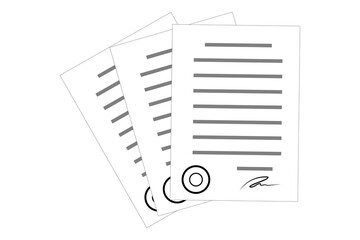 documents paper seal. Business icon. Financial concept. Vector illustration. Stock image. 