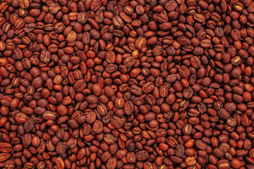 dark brown roast coffee beans background,vector illustration