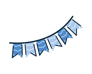 blue garlands decoration hanging