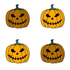 Halloween print with cartoon pumpkins for fabrics and packaging and wrapping paper and kids and pattern