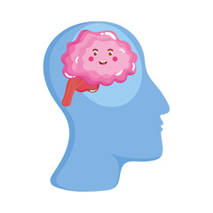 kawaii brain in profile