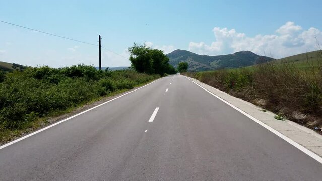 A road to a mountain in the carpathians