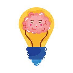brain kawaii in bulb
