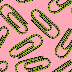 Seamless metallic clip pattern for kids and school and fabrics and packaging and hobbies
