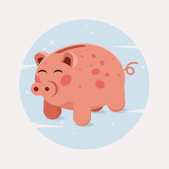 Piggy bank design vector illustration
