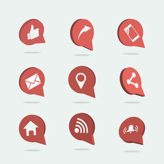 Social media notification icon in speech bubble