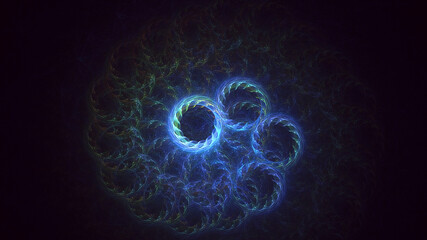 Fototapeta premium 3D rendering abstract multicolor fractal light background