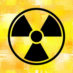 Fototapeta premium Nuclear radiation symbol on grunge wall. Vector background