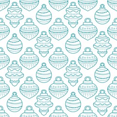 New year seamless Christmas tree balls pattern for fabrics and packaging and gifts and linens and kids