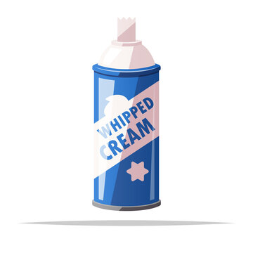 Whipped cream can spray vector isolated illustration