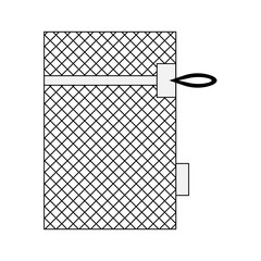 Mesh laundry bag pictogram vector illustration.