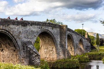 Fototapeta na wymiar Stirling Old Bridge was built around 1400. A stone bridge which crosses river Forth.