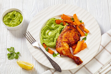 chicken with guasacaca sauce and sweet potato