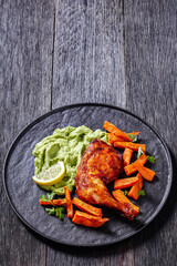 chicken with guasacaca sauce and sweet potato