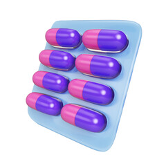 Capsule Tablet 3D Illustration Icon