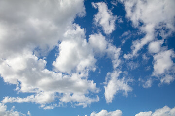 White clouds on the blue sky