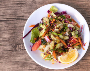 thai spicy salad top view 