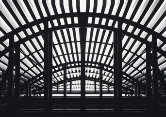 Steel pattern Glass Roof Modern building Architecture details Industry structure