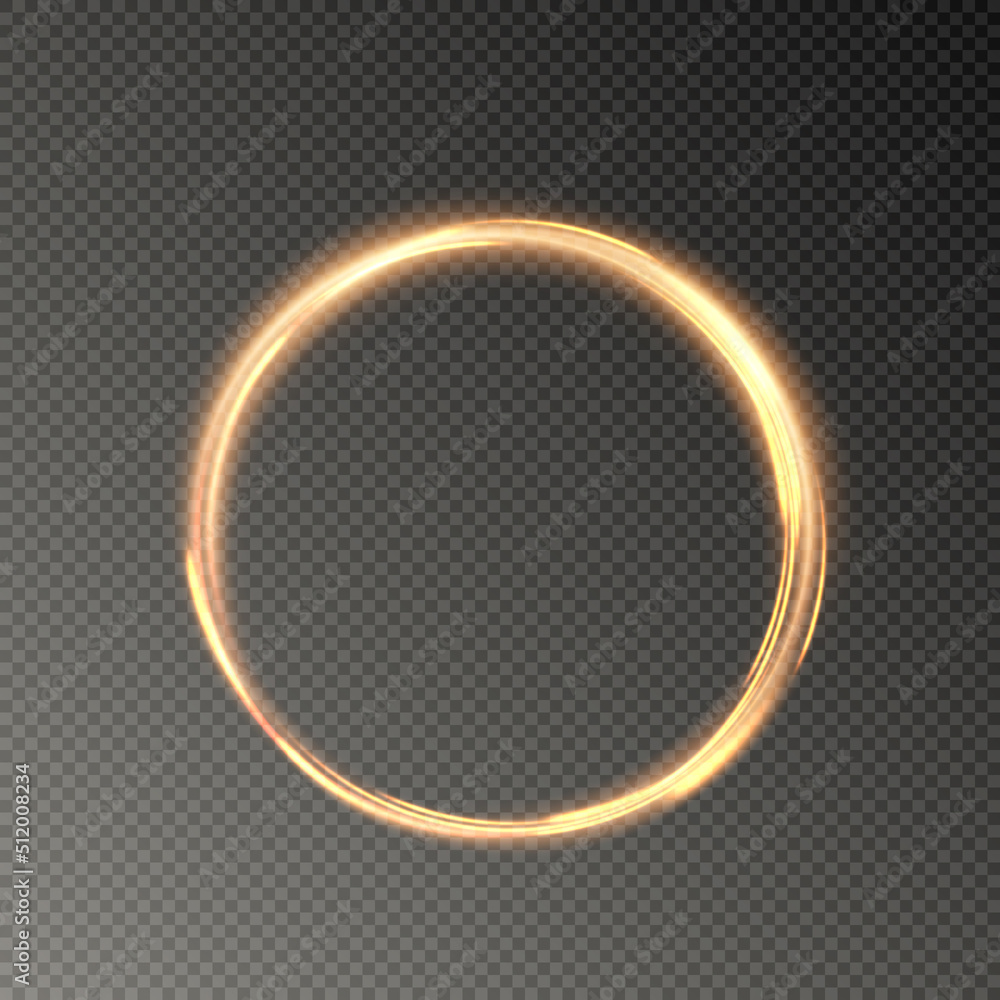 Poster vector circular light beam isolated on transparent background. glowing neon light effect. vector ill