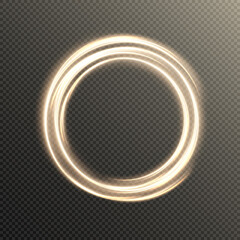 Vector circular light beam isolated on transparent background. Glowing neon light effect. Vector illustration. Glowing ellipse line. lighting png