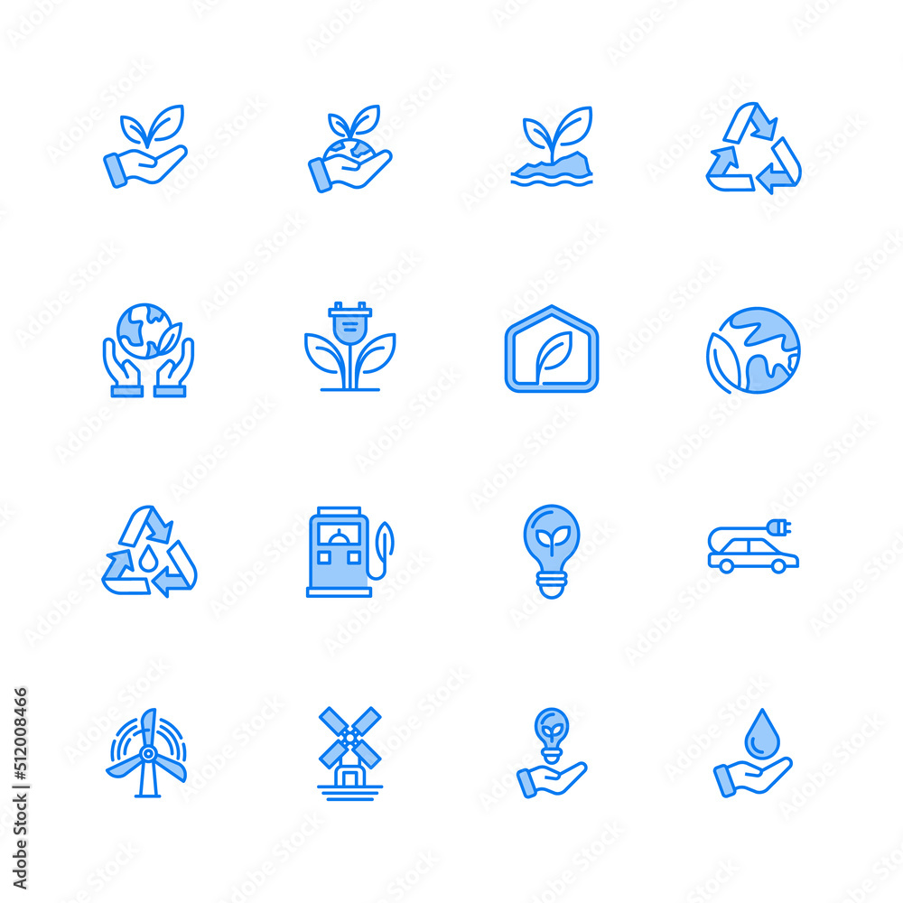 Poster simple set of ecology related vector line icons. linear style sign for mobile concept and web design