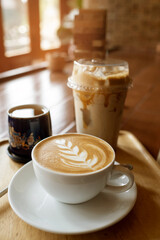 hot coffee cup on table, relax time, morning time
