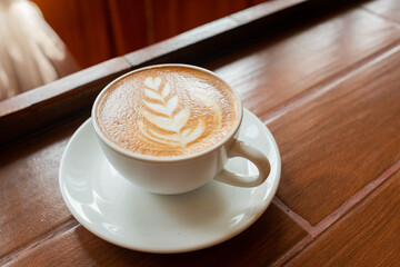 hot coffee cup on table, relax time, morning time
