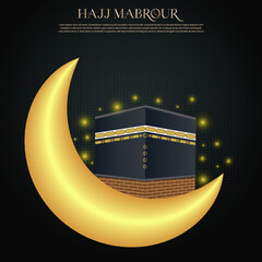 Hajj Mubarak greeting, eid al Adha vector illustration