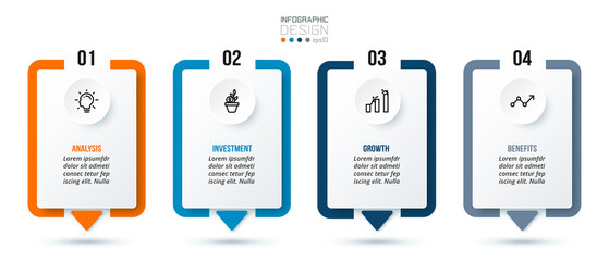 Infographic template business concept with step.